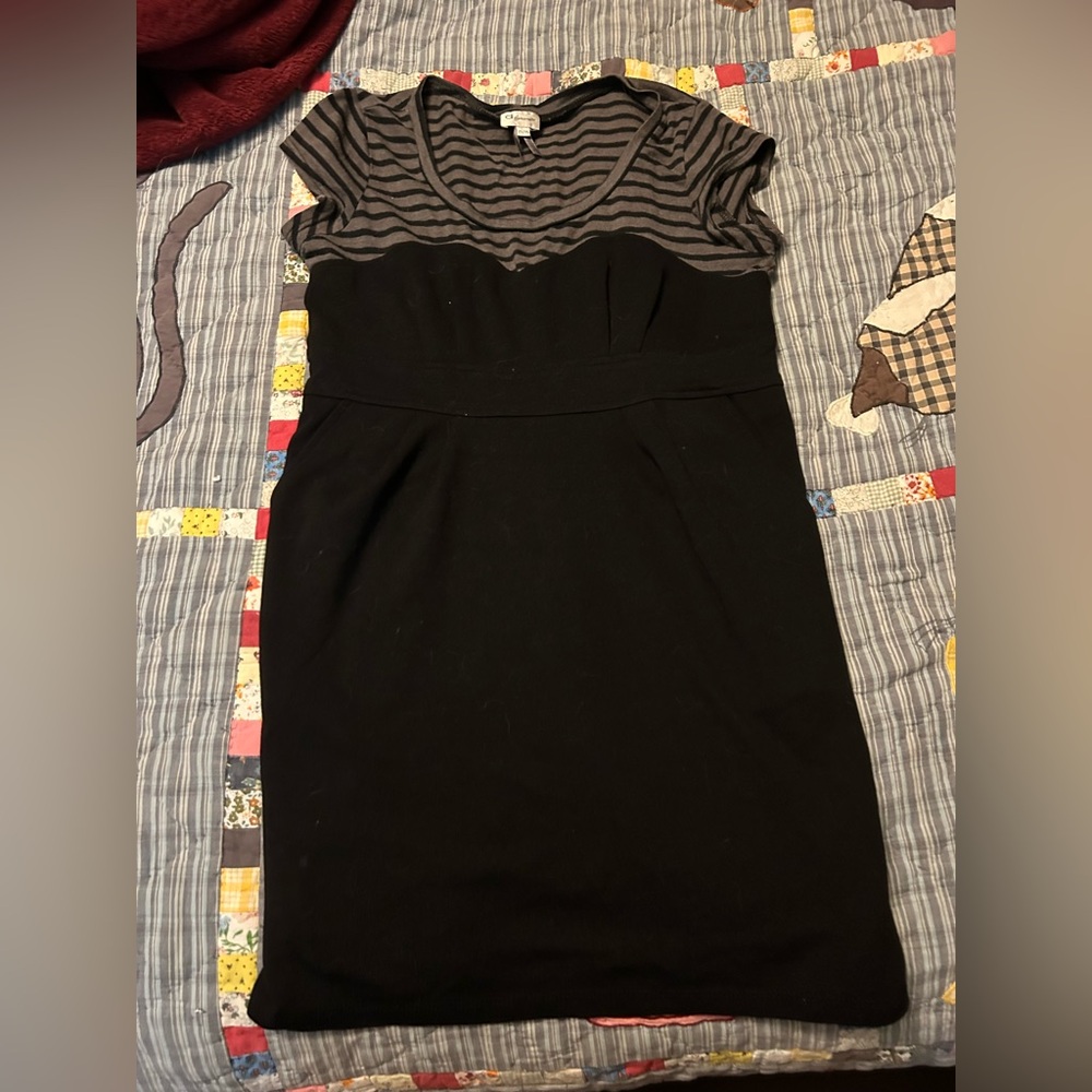 💥 Dynamite Striped Black and Gray Mini Dress